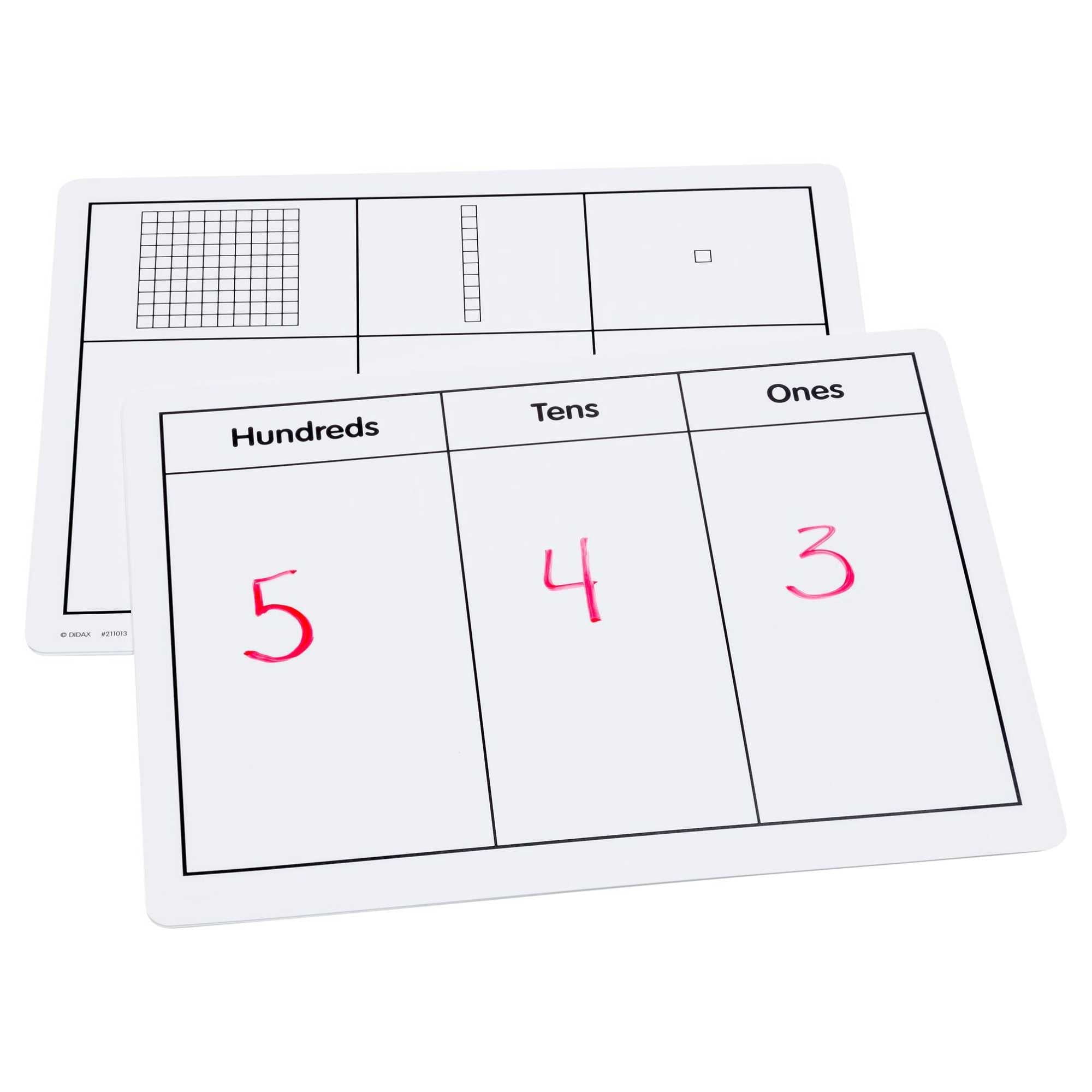 Didax Write-On/Wipe-Off Base Ten Blocks, Set of 10