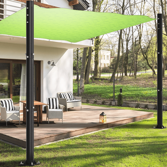 Diddaport 10 FT Shade Sail Pole,Outdoor Heavy Duty Post Kit,Metal Sun Shade Sail Support Post Canopy,Backyard,Deck,Concrete Mount-2 Pack