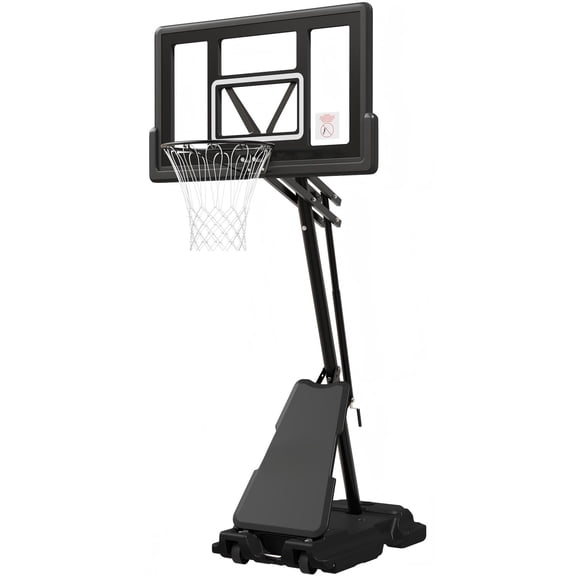 Diddaport 44" Portable Basketball Hoop System with Polycarbonate Shatterproof Backboard,4.5-10Ft Quickly Adjuatable Basketball Goal with Sandbag for Kids/Teenagers/Adults,High-Density PE Base,Outdoor