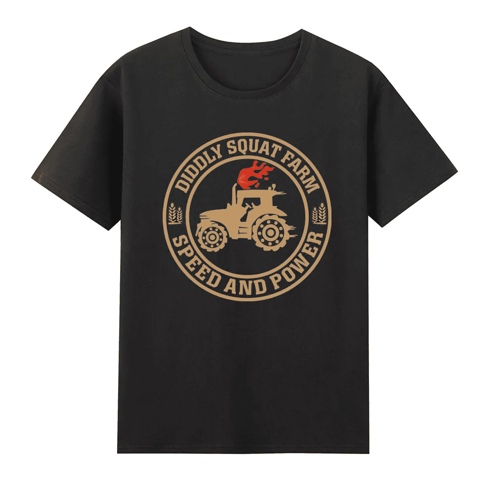 Diddly Squat Farm Speed And Power Funny Tractor Farmer Cotton T Shirt