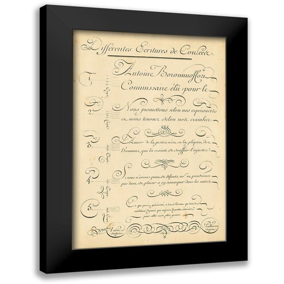 Diderot, Denis 11x14 Black Modern Framed Museum Art Print Titled - Alphabet Sampler II