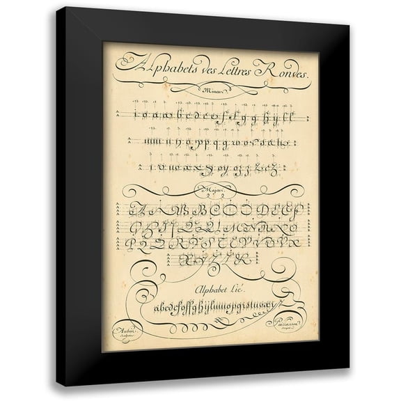 Diderot, Denis 11x14 Black Modern Framed Museum Art Print Titled - Alphabet Sampler I