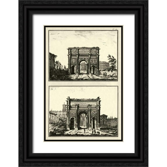 Diderot, Denis 17x24 Black Ornate Wood Framed with Double Matting Museum Art Print Titled - The Arch of Constantine
