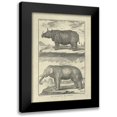 thumbnail image 1 of Diderot, Denis 18x24 Black Modern Framed Museum Art Print Titled - Elephant and Rhino, 1 of 5