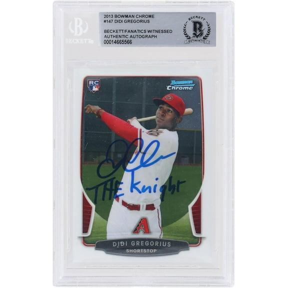 Didi Gregorius Arizona Diamondbacks Autographed 2013 Bowman Chrome MLB #147 Beckett Fanatics Witnessed Authenticated Rookie Card with "The Knight" Inscription - Fanatics Authentic Certified