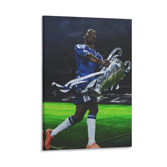 Didier Drogba Canvas Poster Print Photo Art Painting Canvas Poster Home Decorative Bedroom Modern Decor Posters Gifts 12x18inch(30x45cm)