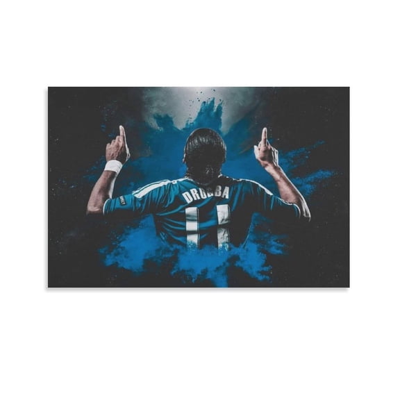 Didier Drogba Canvas Poster Print Photo Art Painting Canvas Poster Home Decorative Bedroom Modern Decor Posters Gifts 16x24inch(40x60cm)