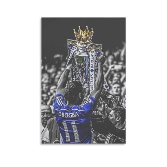 Didier Drogba Canvas Poster Wall Art Picture Painting Poster Canvas Print Posters Artworks Bedroom Living Room Decor 12x18inch(30x45cm)