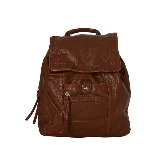 "Didier" Multipocket Soft Hipster Rucksack Backpack - Light Brown