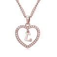 thumbnail image 1 of Dido 26 Letters L Heart Shape Pendant Necklace Rhinestone Rose Golden Clavicular Chain Jewelry Couple Gift, 1 of 5