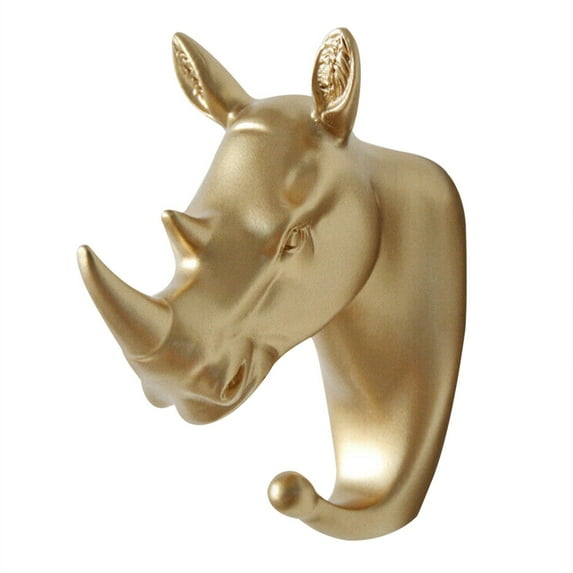Dido 3D Animal Head Wall Hanger Resin Coat Hat Hanging Hook Heavy Duty Holder Rack Home Decoration Type 6