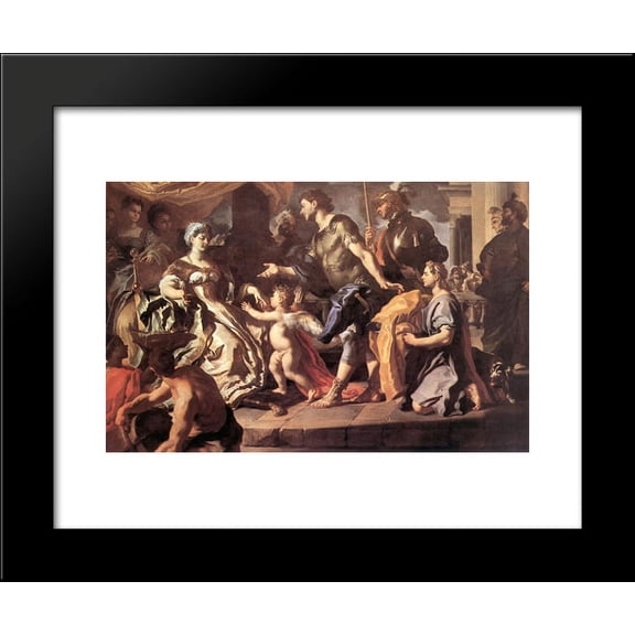 Dido Receiveng Aeneas and Cupid Disguised as Ascanius 20x24 Framed Art Print by Francesco Solimena
