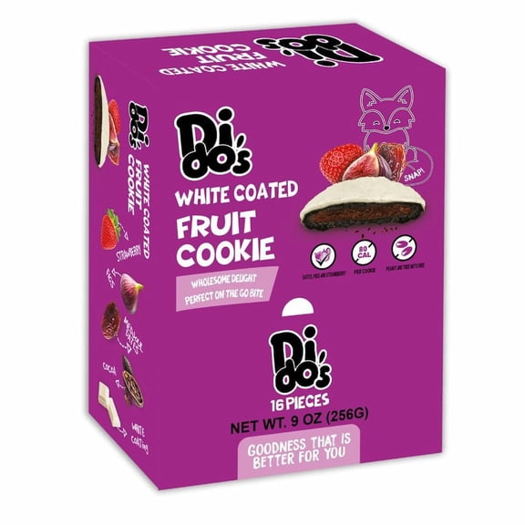 Dido's Fruit Cookies Soft White Chocolate 16 Count Family Pack
