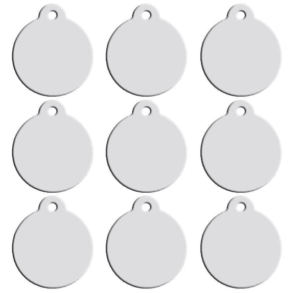 Didog 20pcs Aluminum Dog ID Tags Personalized Custom Round Shape Tag Blank No Engraved