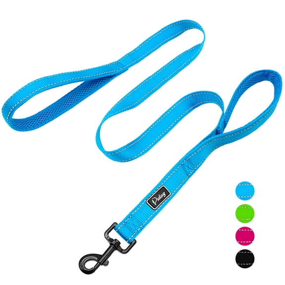 Didog 4ft Nylon Reflective Dog Leash with Dual Traffic Padded Handles Training Control Leashes Blue/Hot Pink/Green/Black