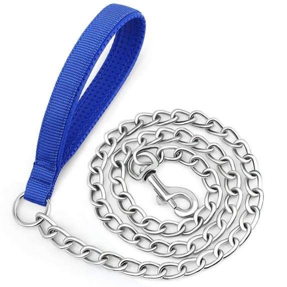 Didog 4ft Strong Metal Chain Dog Leash Heavy Duty Walking Leashes with Soft Padded Handle