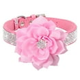 thumbnail image 1 of Didog Big Flower Studded Rhinestone Diamante Crystal Suede Leather Dog Collar for Girls Bling Puppy Necklace, 1 of 8
