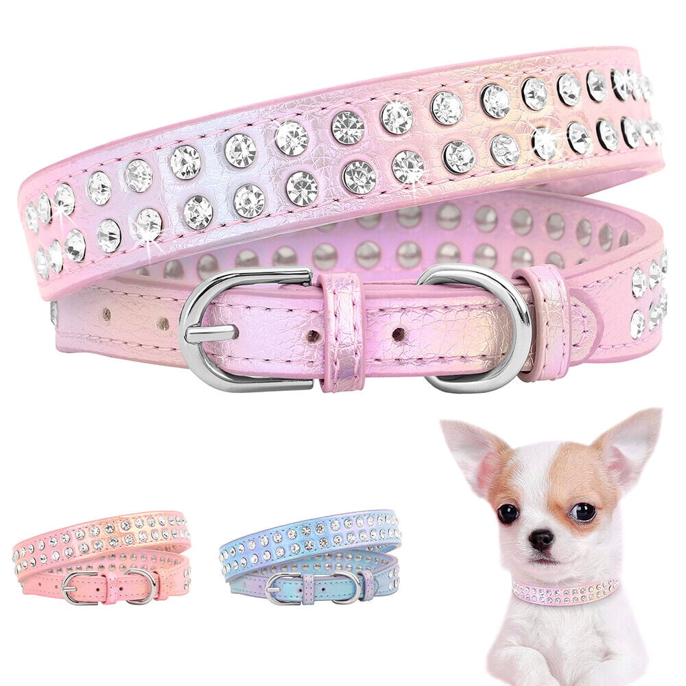 Didog Bling Rhinestone Dog Collar with Studded Diamonds for Small Medium Dogs Cats,Cute