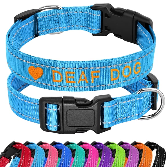 Didog Custom Personalized Dog Collar Embroidered Pet ID Name Number Reflective Nylon