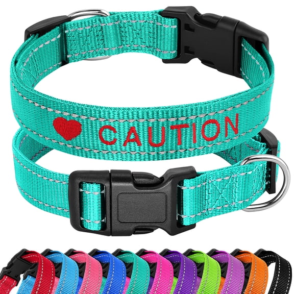 Didog Custom Personalized Dog Collar Embroidered Pet ID Name Number Reflective Nylon