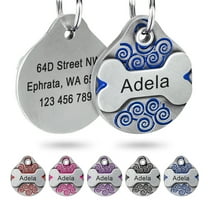 Didog Didog Personalized Dog Tag Custom Engraved Pet Name Stainless Steel Bone Free Ring