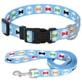 thumbnail image 1 of Didog Floral Dog Collar and Leash Set Flower/Bone/Strip Pattern Beagle Bulldog Yorkie-Colorful Nylon Pet Dog Collar Puppy Cat Walking Leash for Small Medium Dog, 1 of 5