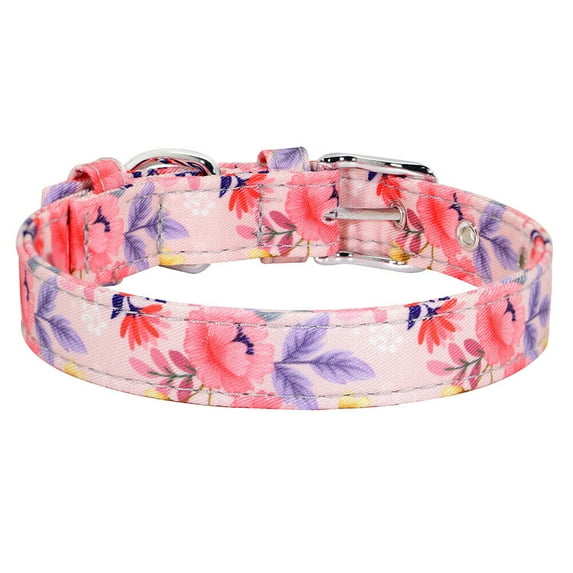 Didog Floral Dog Collar Puppy Cat Accessories Adjustable for Small Medium Large Dogs