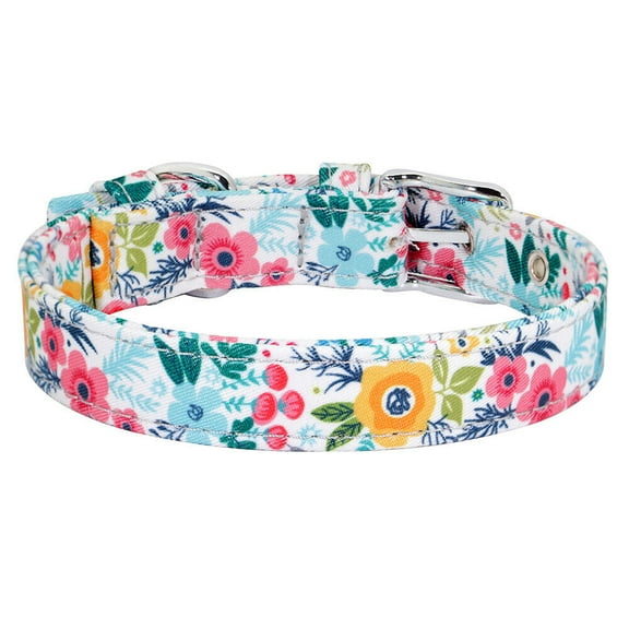 Didog Floral Dog Collar Puppy Cat Accessories Adjustable for Small Medium Large Dogs