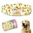 thumbnail image 1 of Didog Floral Nylon Customized Dog Collar Pet Puppy Personalized Name Number Engraved, 1 of 15