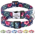 thumbnail image 1 of Didog Floral Personalized Dog Collar Soft Padded Nylon with Custom Engraved ID Buckle, 1 of 11
