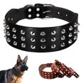 thumbnail image 1 of Didog Leather Dog Collar Studded Rivet Adjustable Heavy Duty for Small Medium Large Dogs Rottweiler Pitbull Black Brown, 1 of 6