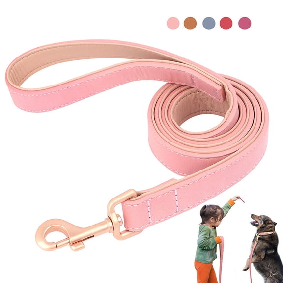 Didog Leather Dog Training Leash 4ft Length 3/4 inch Width for Small Medium Large Dogs