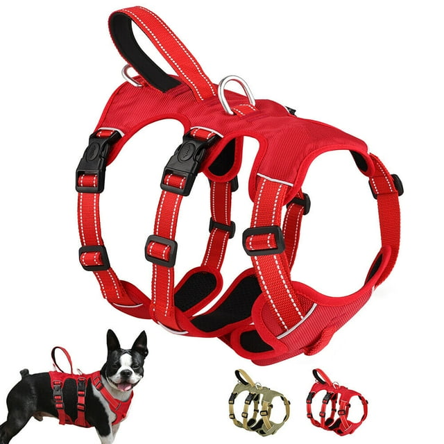 Didog No Pull Dog Harness Front Clip Heavy Duty Reflective Vest with Control Handle for Medium