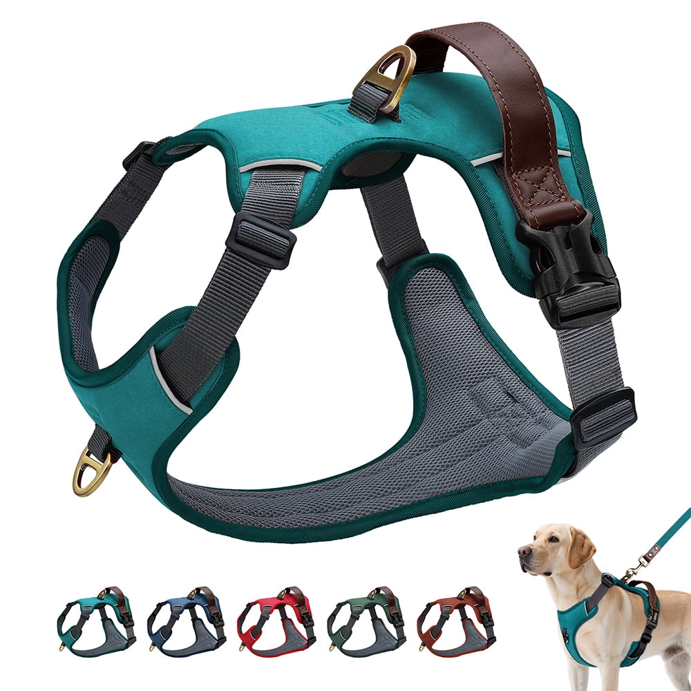 Didog No Pull PU Leather Dog Harness Adjustable Pet Sport Vest with Handle Quick Fit