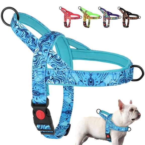 Didog Non-Pulling Nylon Dog Harness with Soft Padded Handle Front Leading Safety Escape Proof Quick Fit Buckle,Adjustable Pet Strap Vest, Easy for Walking,Vibrant colors