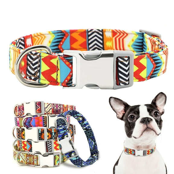 Didog Nylon Dog Collar Cute Printed Patterns Pet Puppy Collars for Small Medium Large Dogs