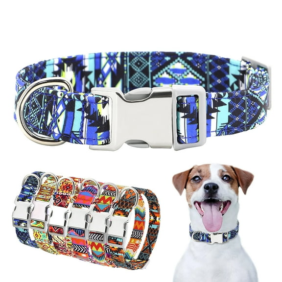 Didog Nylon Dog Collar Cute Printed Patterns Pet Puppy Collars for Small Medium Large Dogs