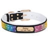 Didog Padded Suede Rhinestone Personalized Dog Collar Pet Cat Puppy Name ID Necklace
