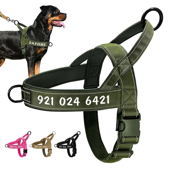 Didog Personalised No Pull Dog Harness Reflective Walking Vest with Custom Pet Name