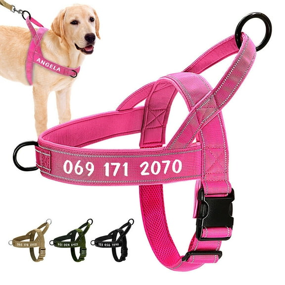 Didog Personalised No Pull Dog Harness Reflective Walking Vest with Custom Pet Name
