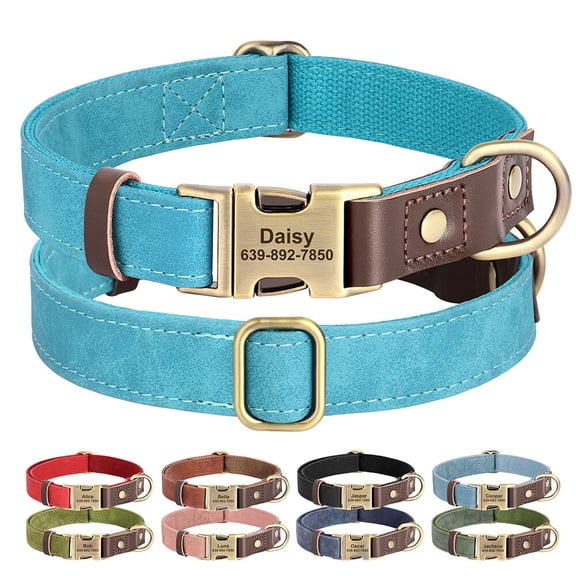 Didog Personalized Dog Collar with Custom Engraved ID Tag Name Plate and Phone Number