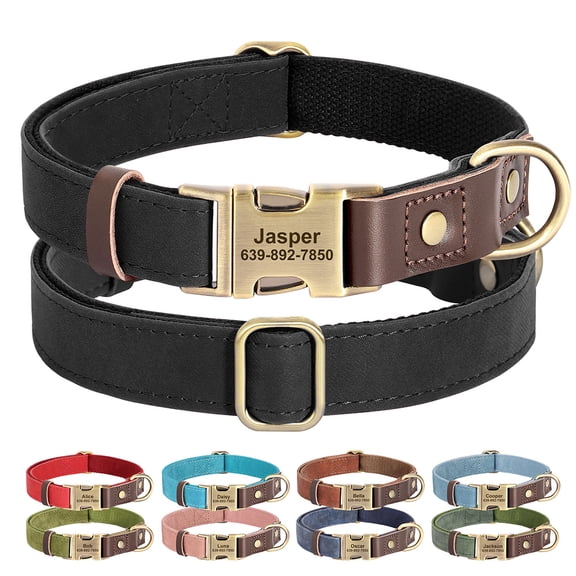 Didog Personalized Dog Collar with Custom Engraved ID Tag Name Plate and Phone Number