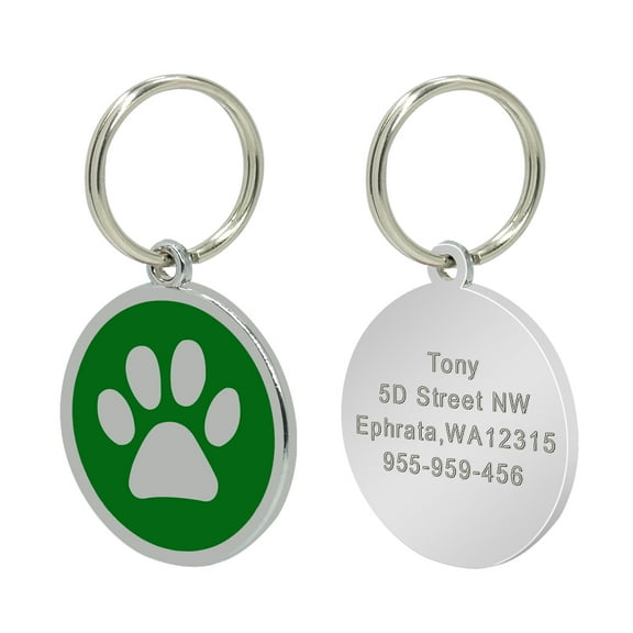 Didog Personalized Dog Tags Free Name Engraved Cute Paw Print Bone Shape Pet ID Tags