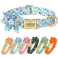 thumbnail image 1 of Didog Personalized Fabric Dog Collar with Cute Flower Engraved Pet NameTag Adjustable, 1 of 8