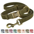 thumbnail image 1 of Didog Personalized Leather Dog Collar and Leash Set with Brass Buckle Adjustable XS-L, 1 of 4