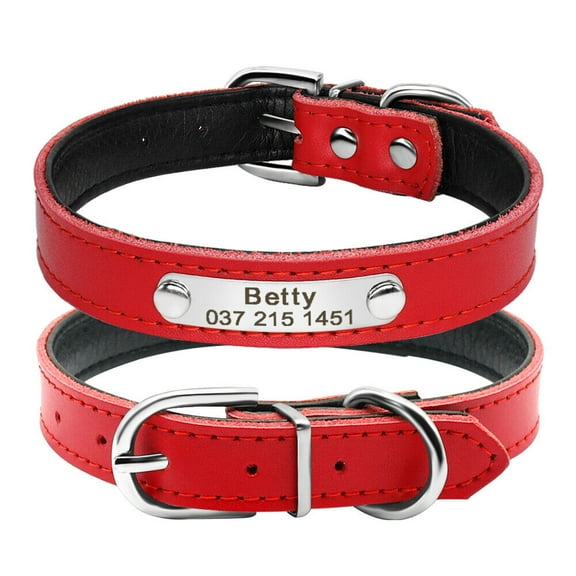 Didog Personalized PU Leather Small Dog Collar Free Engraving Cat Pet Puppy ID Name Number