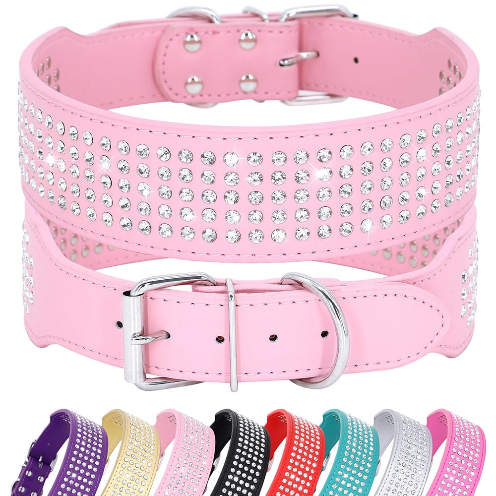 Didog Pet Rhinestones Dog Collars 5 Rows Full Sparkly Crystal