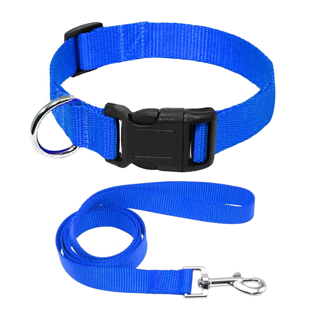 Didog Plain Durable Nylon Pet Puppy Cat Dog Collar and Matching Leash set Adjustable for Small