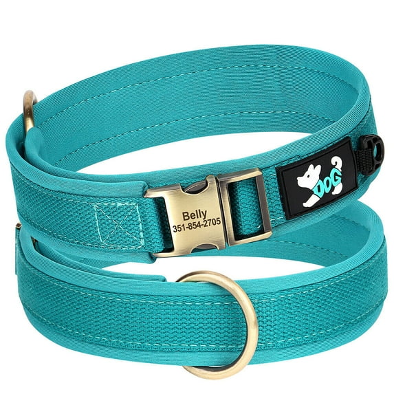 Didog Reflective Nylon Dog Collar Personalized Name Buckle Soft Padded Adjustable S-XL