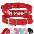 thumbnail image 1 of Didog Smooth PU Leather Custom Dog Collars with Rhinestone Personalized Name Letters, Fit Small Medium Dogs, 1 of 8